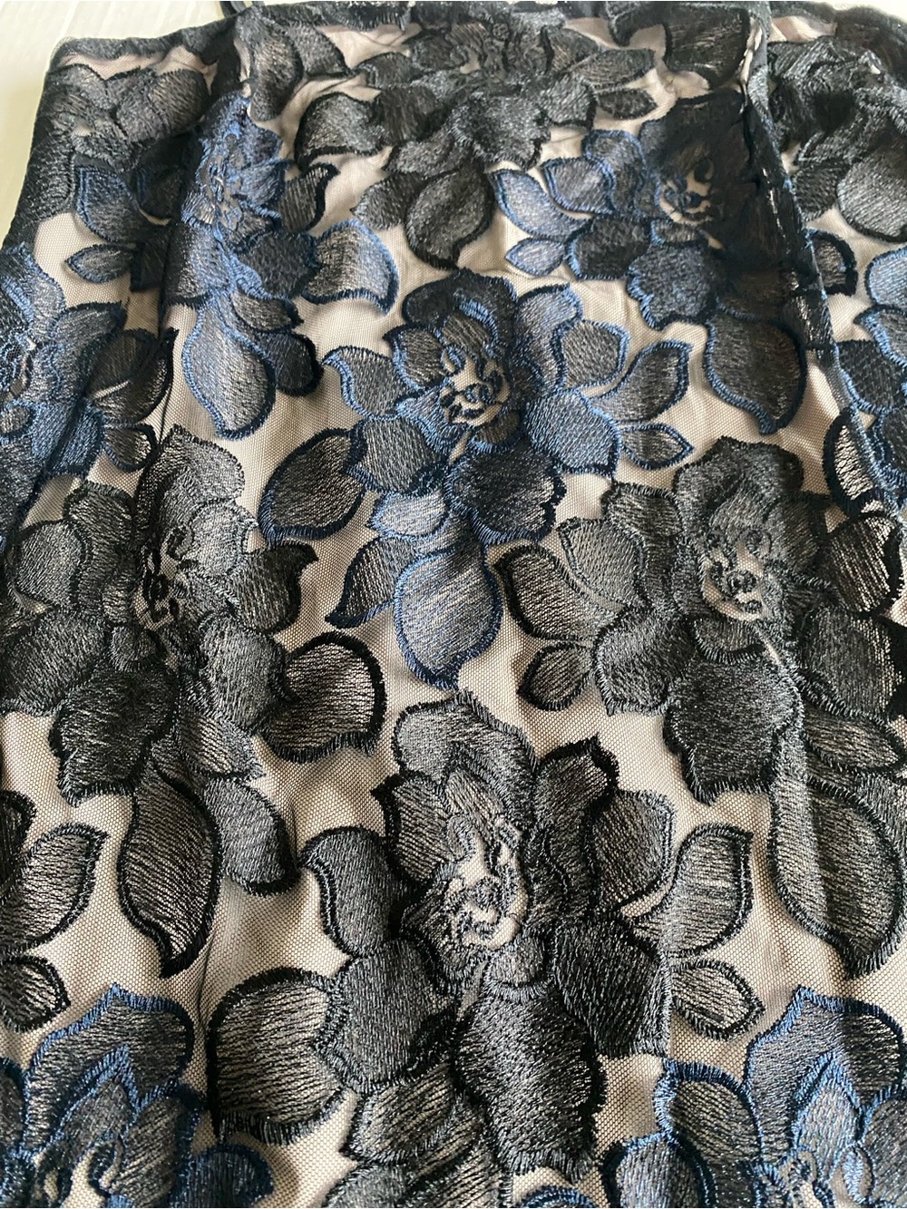 Express Chic Floral Lace Slip Dress - Black Lace over Nude Size Small - Picture 5 of 9
